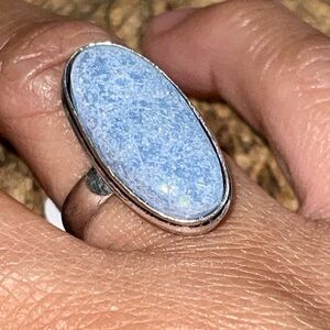 Baby Blue Angelite Ring Size 8 1/4